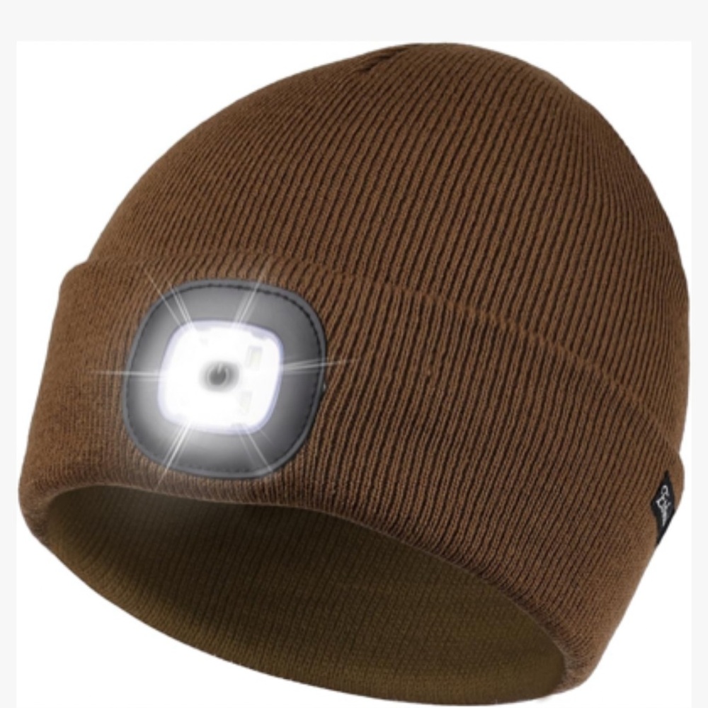 Unisex Hat with Light, USB Rechargeable Hands Free‎ Headlamp LED Beanie NWT